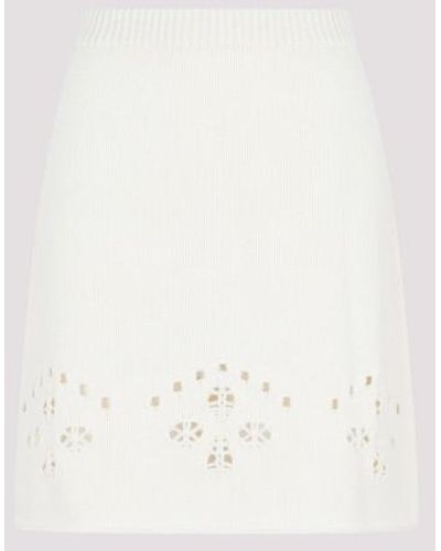 Chloé Chloè Mini Wool Skirt - White