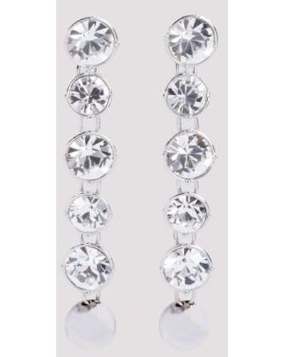 Jean Paul Gaultier Long Diamond Earrings - White