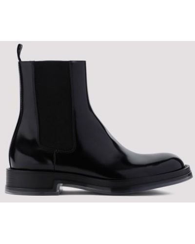 Alexander McQueen Calf Leather Boots - Black