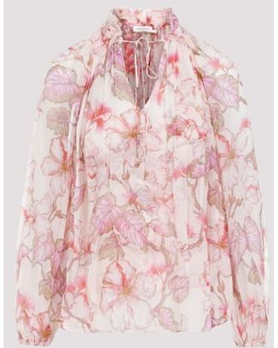 Zimmermann Matchmaker Billow Blouse - Pink