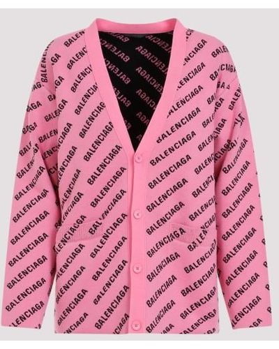 Balenciaga All-over Cardigan - Pink