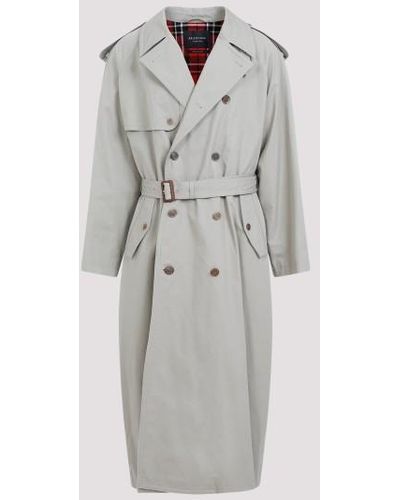 Balenciaga Military Beige Cotton Coat - Gray