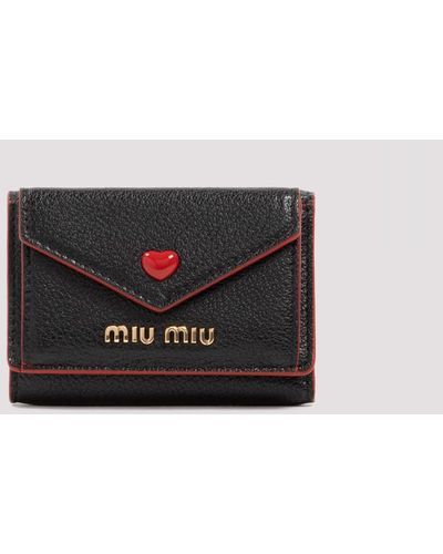 Miu Miu Madras Love Wallet - Black