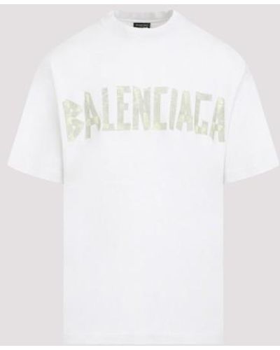 Balenciaga Baenciaga Tape Type Tee Washed T-shirt - White