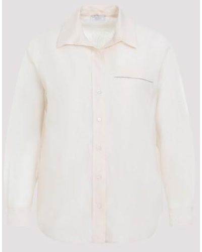 Peserico Linen Shirt With Pocket - White