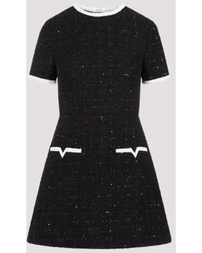 Valentino Glaze Tweed Mini Dress - Black