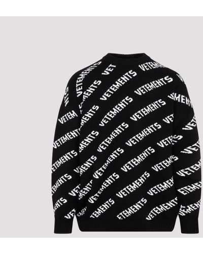 Vetements Monogram Sweater - Black