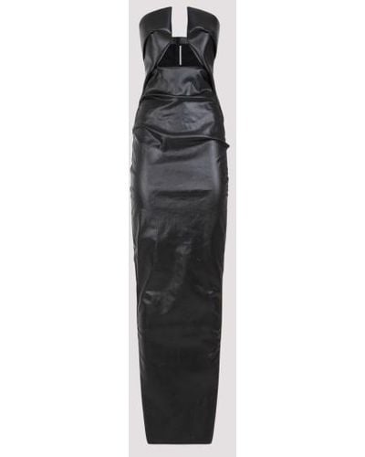 Rick Owens Prong Gown Denim Long Dress - Black