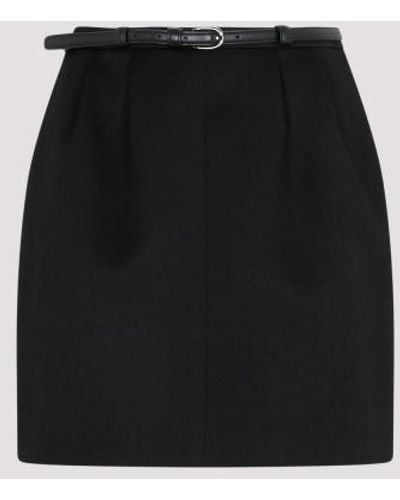 Saint Laurent Wool Mni Skirt - Black