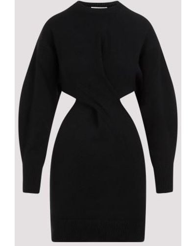 Alexander McQueen Alexander Cqueen Wool Ini Dress - Black
