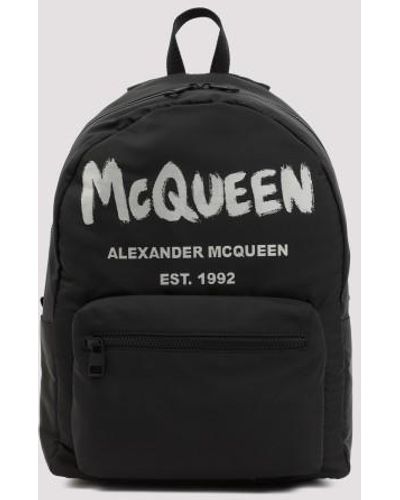 Alexander McQueen Graffiti Back Pack - Black