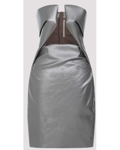 Rick Owens Prong Denim Mini Dress - Gray