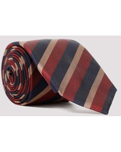 Dunhill Silk Regimental Woven Tie 8cm - Red