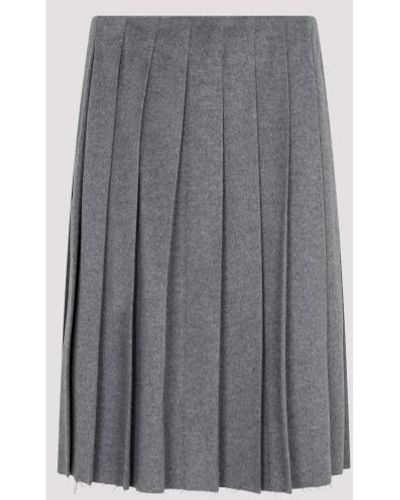 Miu Miu Wool And Cashmere Skirt - Gray