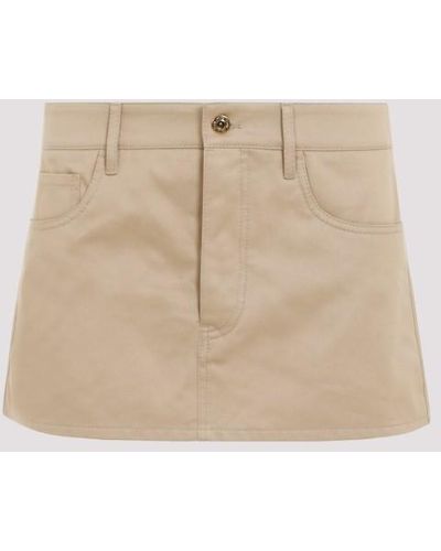 Miu Miu Cotton Mini Skirt - Natural
