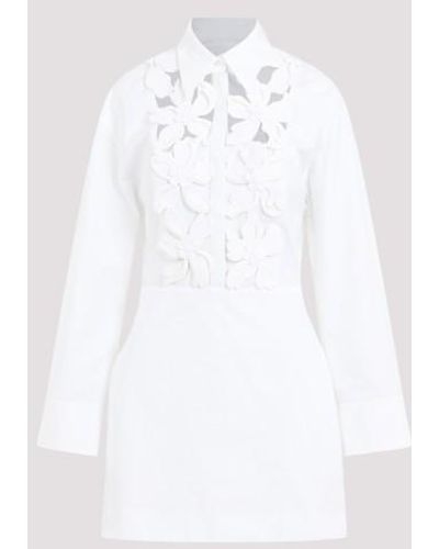 Valentino Embroidered Mini Dress - White