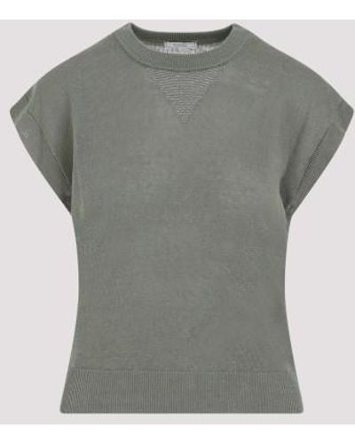 Peserico Metallic Knit Vest - Gray