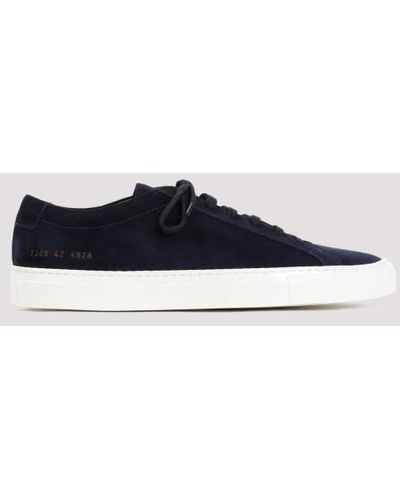 Common Projects Achilles In Waxed Suede Sneakers - Blue