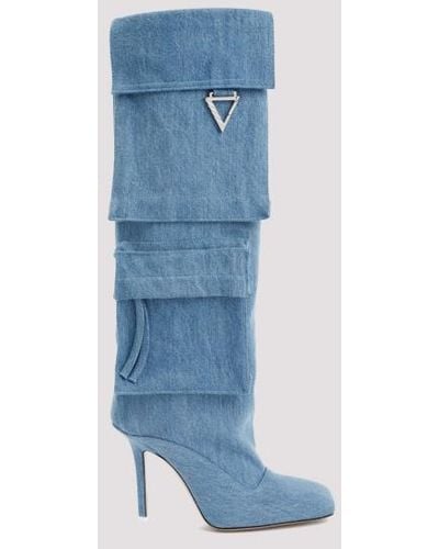 The Attico Sienna Tube Boot Shoes - Blue
