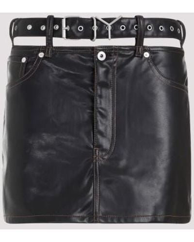 Y. Project Y/project Belt Leather Mini Skirt - Black
