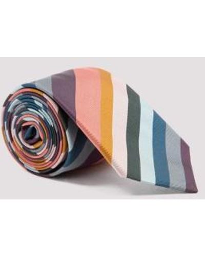 Paul Smith Diagonal-stripe Silk Tie - Blue