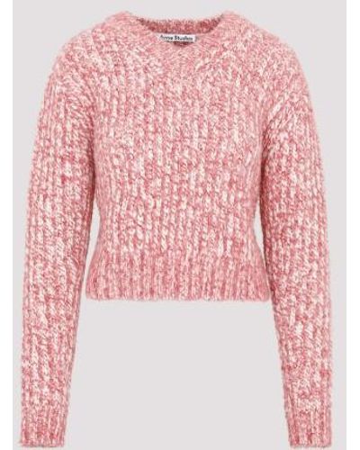 Acne Studios Wool V Neck Sweater - Pink