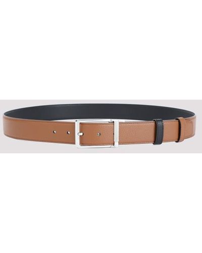 Dunhill Brown Tobacco Leather 3.5cm Belt