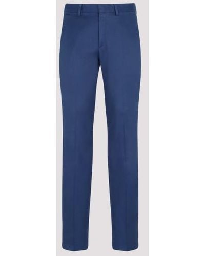 Brioni Sea Island Cotton Pants - Blue