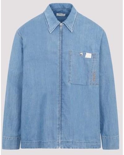 Lanvin Collared Button-up Denim Shirt - Blue