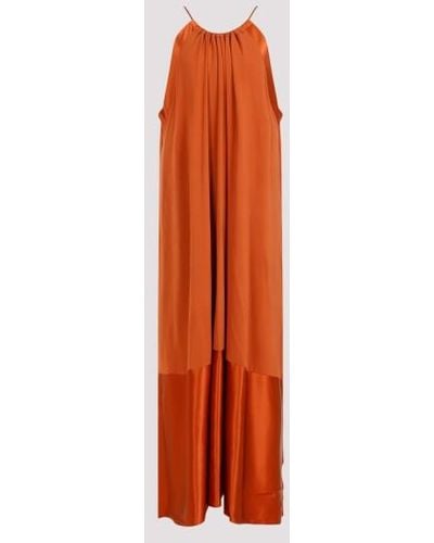 Max Mara Samaria Viscose Long Dress - Orange