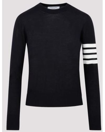Thom Browne Relaxed Fit Wool Sweater - Blue