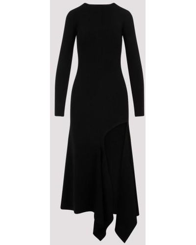 Y. Project High Slit Long Sleeve Dress - Black