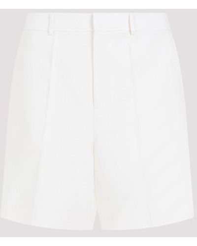 Valentino Wool And Silk Shorts - White