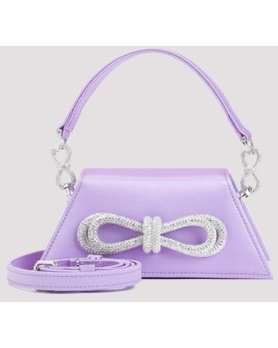 Mach & Mach Double Bow Lavender Crepe Samantha Handbag Unica - Purple