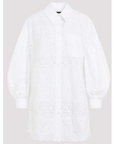 Simone Rocha Drop Signature Short Sleeves Shirt Dress - White