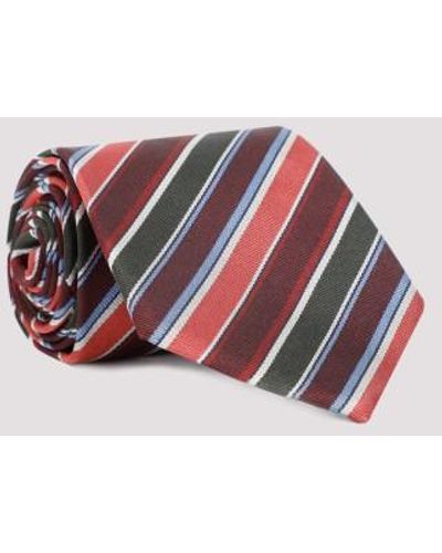 Paul Smith Club Stripe Tie - Red