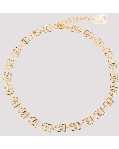 Dolce & Gabbana Dg Logo Necklace - Metallic