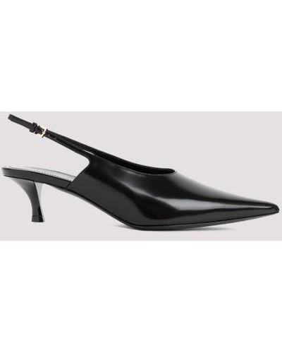 Givenchy Show Kitten Heels Slingback Pumps - Black