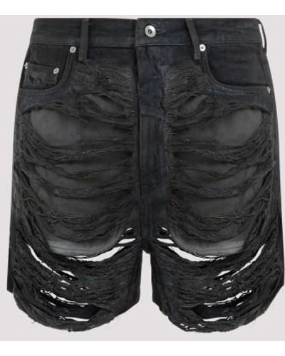 Rick Owens Geth Cutoffs Jeans - Black
