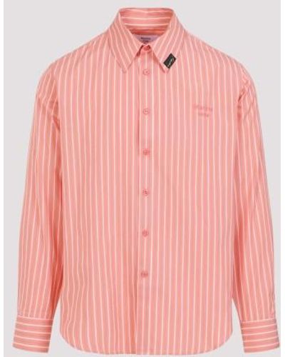 Martine Rose Pink Stripe Cotton Classic Shirt