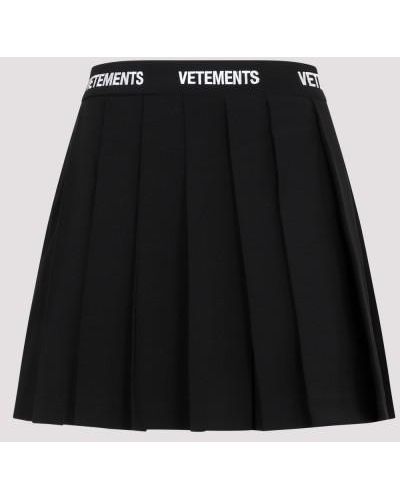 Vetements Veteents Logo School Girl Skirt - Black