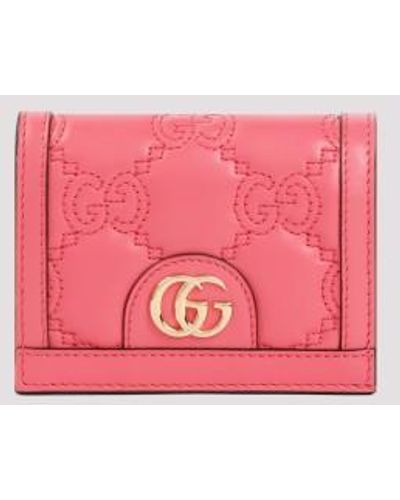 Gucci Matelassé Credit Card Slots - Pink