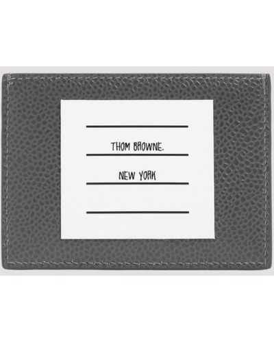 Thom Browne Name Tag Leather Card Holder - Multicolor