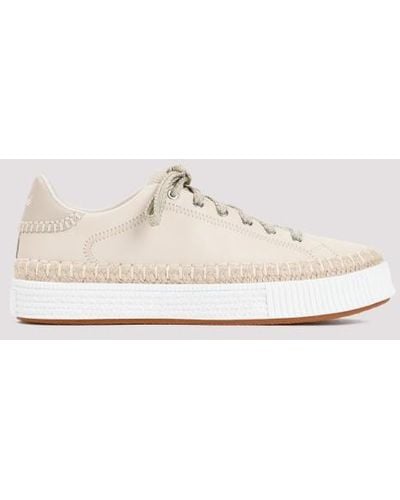 Chloé Telma Leather Sneakers - Natural
