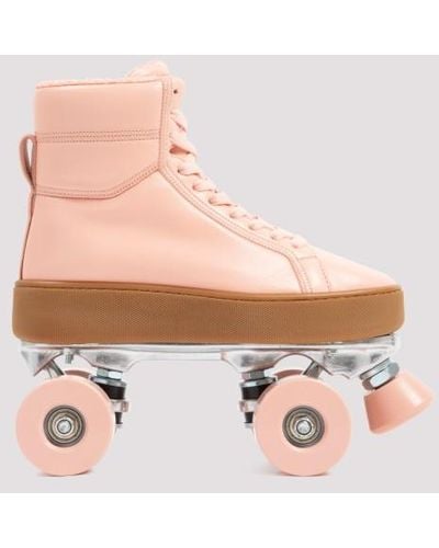 Bottega Veneta Quilt Leather Roller Skates - Pink
