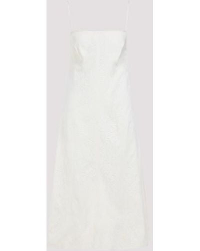 Jil Sander Spaghetti Straps Mid Length Dress - White