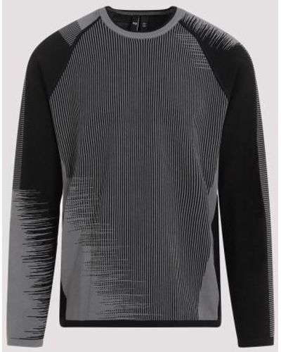 Y-3 Gray Viscose Sweater - Black