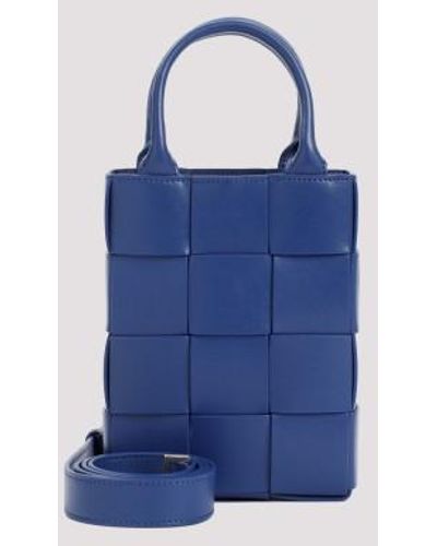 Bottega Veneta Mini Cassette North Shout Shoulder Bag Unica - Blue