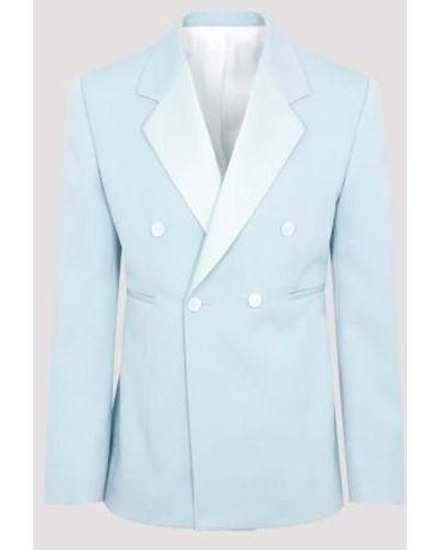 Bottega Veneta Grain De Poudre Tuxedo Jacket - Blue