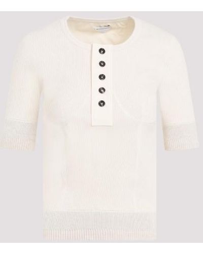 Bottega Veneta Cotton Rib T-hirt - White